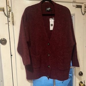 UGG WJAELYN CARDIGAN COLOR FIG (Burgundy) SZ M STYLE: 1131506